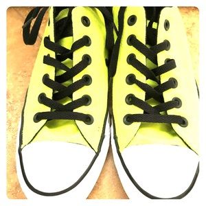 Converse Neon yellow shoes